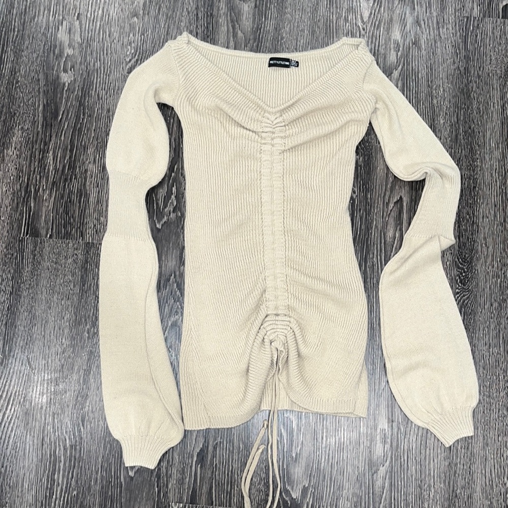 Pretty Little Thing Sweater Knit Dress Cream Size US 2